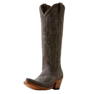 Knee high western boot in ash suede