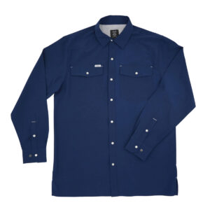 Navy western pearl snap performance shirt