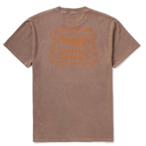 Brown pigment dyed cotton graphic tee